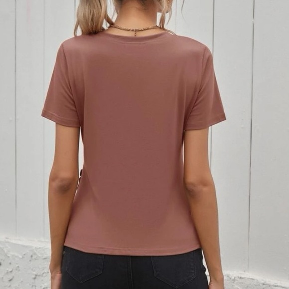 New DUSTY PINK ROUND NECK TOP - Picture 5 of 6